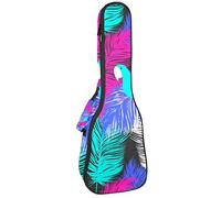 Borsa per ukulele colorata Pappagallo Uccelli Foglia Giungla Modello Ukulele Custodia per Concerto Soprano Tenore 23 Pollici 10 MM Spessore Morbido Imbottito Cinghie Regolabile Gig Bag