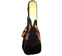 Borsa per ukulele con coniglietto pasquale seduto in erba contro un tramonto modello cielo custodia ukulele per concerto tenore soprano 23 pollici 10 mm di spessore morbido imbottito cinghie