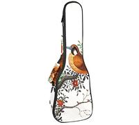 Borsa per ukulele con due uccelli su un albero fiorito, custodia per ukulele per concerto tenore soprano, spessore 10 mm, con cinghie regolabili imbottite morbide