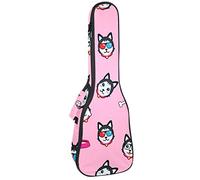 Borsa per ukulele, con motivo a testa di osso, rosa, per concerti e tenori soprano, spessore 10 mm, con cinghie regolabili, morbida e imbottita
