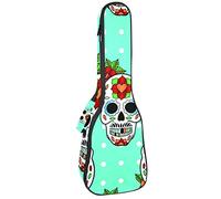 Borsa per ukulele Day of the Dead Sugar Skull Pattern Ukulele Custodia per Soprano Tenore Concert 23 Pollici 10 MM Spesso Morbido Imbottito Cinghie Regolabile Gig Bag