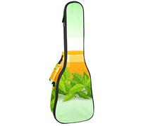 Borsa per ukulele Delicious Lemon Black Tea Flower Pattern Ukulele per Soprano Tenore Concert 23 Pollici 10 MM Spessore Morbido Imbottito Cinghie Regolabile Gig Bag