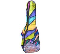 Borsa per ukulele Doodle Colorato Street Painting Art Pattern Ukulele Custodia per Soprano Tenore Concert 23 Pollici 10 MM Spessore Morbido Imbottito Cinghie Regolabile Gig Bag