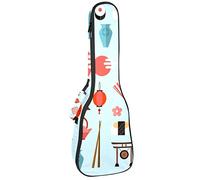 Borsa per ukulele Elementi di cultura Giapponese Custodia per Ukulele per Concerto Tenore Soprano 23 Pollice 10MM Spessore Morbido Imbottito Cinghie Regolabili Gig Bag