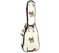 Borsa per ukulele Foxhound Caccia Cane E Orme Osso Ukulele Custodia per Soprano Tenore Concert 23 Pollici 10 MM Spesso Morbido Imbottito Cinghie Regolabile Gig Bag