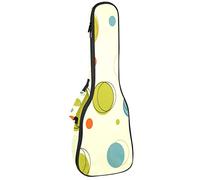 Borsa per ukulele Geometrico Cerchio Verde Blu Arancione Ukulele Custodia per Soprano Tenore Concert 23 Pollici 10 MM Spessore Morbido Imbottito Cinghie Regolabile Gig Bag