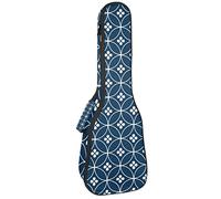 Borsa per ukulele Giapponese Tradizionale Blu Royal Geometrico Modello Pulsante Modello Ukulele Custodia per Concerto Soprano Tenore 23 Pollici 10 MM Spessore Morbido Imbottito Cinghie Regolabile Gig