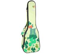 Borsa per ukulele Happy St Patricks Day People Dancing Pattern Ukulele Custodia per concerto tenore soprano 23 pollici 10 mm di spessore morbido imbottito cinghie regolabili Gig Bag