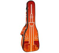 Borsa per ukulele Incredibile Giappone Tokyo Rosso Modello Ukulele Custodia per Soprano Tenore Concert 23 Pollici 10 MM Spessore Morbido Imbottito Cinghie Regolabile Gig Bag