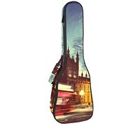 Borsa per ukulele London The Big Ben Clock Night Scenery Ukulele Custodia per Soprano Tenore Concert 23 Pollici 10 MM Spesso Morbido Imbottito Cinghie Regolabile Gig Bag