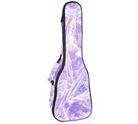 Borsa per ukulele moderna bella olografica Webpunk e Vaporwave Design Ukulele Case per Soprano Tenore Concert 23 Pollice 10MM Spessa Morbido Imbottito Cinghie Regolabili Gig Bag