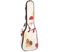Borsa per ukulele Natale Babbo Natale Cervo Coniglio Volpe Sqirrel Contiene Palloncino Ukulele Custodia per Soprano Tenore Concerto 23 Pollici Morbido Imbottito Cinghie Regolabile Gig Bag