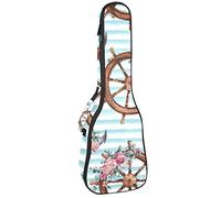 Borsa per ukulele Nautica Ancora E Ruota Con Custodia per Ukulele per Soprano Tenore Concert 23 Pollici 10 MM Spessa Morbida Imbottita Cinghie Regolabile Gig Bag