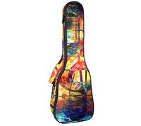 Borsa per ukulele note musicali su bordo colorato Ukulele Custodia per concerto tenore soprano 23 pollici 10 mm di spessore morbido imbottito cinghie regolabili Gig Bag