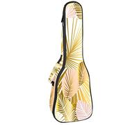 Borsa per ukulele Oro e Foglie di Rosa Pallida Custodia Ukulele per Soprano Tenore Concert 23 Pollici 10 MM Spessore Morbido Imbottito Cinghie Regolabile Gig Bag