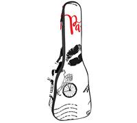 Borsa per ukulele Parigi Torre Eiffel con Bellezza Labbra Ukulele Custodia per Soprano Tenore Concert 23 Pollici 10 MM Spesso Morbido Imbottito Cinghie Regolabile Gig Bag