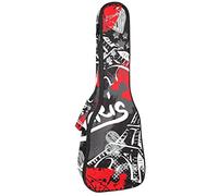 Borsa per ukulele Parigi Torre Eiffel con labbra rosse Custodia per ukulele per concerto tenore soprano 23 pollici 10 mm di spessore morbido imbottito cinghie regolabili Gig Bag
