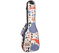 Borsa per ukulele per carpe nello stagno, custodia per ukulele soprano tenore da 23 pollici, spessore 10 mm, con cinghie regolabili imbottite morbide