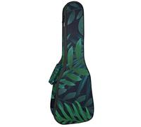 Borsa per ukulele realistica Dark Tropical Leaves Pattern Ukulele Custodia per Soprano Tenore Concert 23 Pollici 10 MM Spessore Morbido Imbottito Cinghie Regolabile Gig Bag
