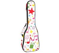 Borsa per ukulele rossa e gialla rosa nota musicale regalo stella modello Ukulele caso per concerto tenore soprano 23 pollici 10 mm di spessore morbido imbottito cinghie regolabili Gig Bag