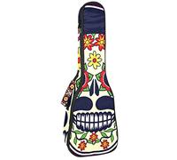 Borsa per ukulele Sugar Skull Day Of The Dead Pattern Ukulele Custodia per Soprano Tenore Concert 23 Pollici 10 MM Spessore Morbido Imbottito Cinghie Regolabile Gig Bag