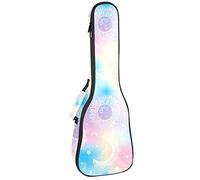 Borsa per ukulele Sun Moon Stars Dream Blu Rosa Ukulele Custodia per Soprano Tenore Concert 23 Pollici 10 MM Spessore Morbido Imbottito Cinghie Regolabile Gig Bag