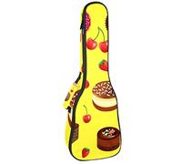 Borsa per ukulele Sweet Canke Donut and Berry Ukulele Custodia per Soprano Tenore Concerto 23 Pollice 10MM Spessore Morbido Imbottito Cinghie Regolabili Gig Bag