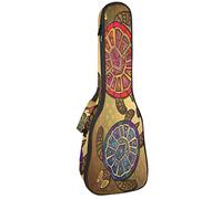 Borsa per ukulele tartarughe marine stile etico animali geometrico vibrante oceano modello Ukulele custodia per concerto tenore soprano 23 pollici 10 mm di spessore morbido imbottito cinghie regolabili Gig Bag