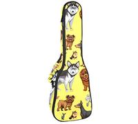 Borsa per ukulele tenore, impermeabile, per ukulele e ukulele imbottita, ideale per concerti soprano (21/23/24 pollici), carino Husky Puppy Chihuahua Shar Pei Dog