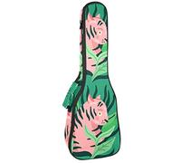 Borsa per ukulele Tigre circondata da foglie verde Ukulele per Soprano Tenore Concert 23 Pollici 10 MM di spessore morbido imbottito cinghie regolabili Gig Bag