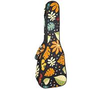 Borsa per ukulele tropicale esotico giungla autunno foglie Ukulele caso per soprano tenore concerto 23 pollici 10MM spessore morbido imbottito cinghie regolabili borsa da concerto