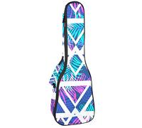 Borsa per ukulele Tropicale Giungla Foglia di Palma Motivo Geometrico Ukulele Custodia per Concerto Soprano Tenore 23 Pollici 10 MM Spessore Morbido Imbottito Cinghie Regolabile Gig Bag