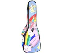 Borsa per ukulele Unicorno Arcobaleno Dream Pattern Ukulele Custodia per Soprano Tenore Concert 23 Pollici 10 MM Spessore Morbido Imbottito Cinghie Regolabile Gig Bag