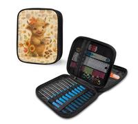 Borsa per uncinetto con girasole Highland Mucca, kit per principianti per ferri da maglia e borse grandi da viaggio per uncinetti da viaggio borsa portaoggetti per regali da donna