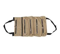 Borsa per utensili a rollio, organizzatore di roll -up pieghevole portatile con cinturini, borsa per il trasporto arrotolabile, design con cerniera leggera e resistente ad alta (Cachi)