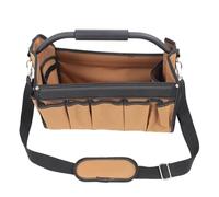 Borsa per utensili elettricisti Organizzatore di strumenti di grande capacità con tracolla regolabile, base a doppio strato a doppio strato aperto per operatori edili