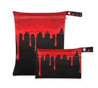 Borsa per vestiti lavabile con pigmento fluente rosso nero Art confezione da 2 pezzi essenziali da viaggio per volare con manici per piscina, yoga
