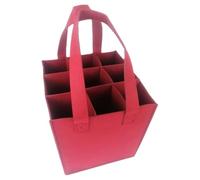 Borsa per vino | Borsa da viaggio in feltro per 9 bottiglie di vino, isolata a tenuta stagna, portatile, con maniglia per il trasporto, per viaggi, campeggio, picnic, bevitore di vino, Rosso, Refer to