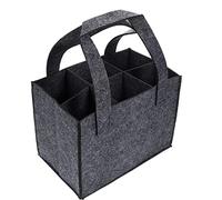 Borsa per vino con divisorio, portabottiglie riutilizzabile da 6 bottiglie, scatola per vino con manico, per viaggi, campeggio e picnic, regalo per gli amanti del vino (grigio)