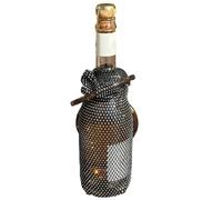 Borsa per vino | con manico con strass | Borsa per bottiglia di vino in rete | Per feste, matrimoni, picnic, cena, viaggi, vacanze, conservazione, Nero, verwijzen naar de beschrijving