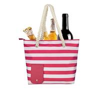 Borsa per vino da spiaggia, in tessuto Oxford, con scomparto per vino nascosto, a prova di perdite e scomparto per vino nascosto, ricaricabile, borsa termica per vino da spiaggia, grande, per viaggi e