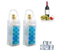 Borsa per vino ghiacciato, refrigeratore per vino, refrigeratore per bottiglie di vino, borsa portatile pieghevole trasparente, adatta per champagne o vino bianco, birra refrigerata, feste, secchiello