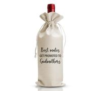 Borsa per vino regalo per madrina e padrina, per donne, zia, amica, bestie, migliori amiche vengono promosse a madrine, kit di sopravvivenza per madrina, annuncio del bambino e regalo per battesimo,