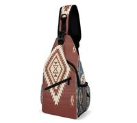 Borsa Petto All'Aperto Zaino Monospalla Per Ciclismo, Running, Lavoro Southwestern Native American Aztec Ethnic Navajo Pattern Unisex Borsa A Tracolla