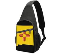 Borsa Petto Antifurto Crossbody Per Lavoro, Scuola, Running Flag Map Of New Mexico Poliestere Zaino Da Giorno