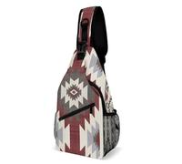 Borsa Petto Poliestere Zaini A Tracolla Per Escursionismo, Viaggi, Campeggio Southwestern Native American Aztec Navajo Antifurto Sling Bag