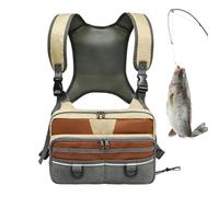 Borsa Pettorale da Pesca a Mosca per Uomo Organizer Impermeabile con | Borsa Porta Attrezzi da Pesca con Postazione di Lavoro a Zip per outdoor guado kayak barca riva lago sta
