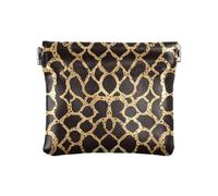 Borsa piatta geometrica leopardata da donna in pelle dorata piccola borsa portamonete impermeabile mini portamonete per ragazze donne signore