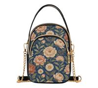 Borsa piccola per tutte le stagioni con manico superiore | Borsa a tracolla regolabile staccabile con tracolla giornaliera & Incontri Dark Flower Garden