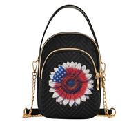 Borsa piccola per tutte le stagioni con manico superiore | Mini borsetta da palestra casual con cerniera, design con tasca e girasole